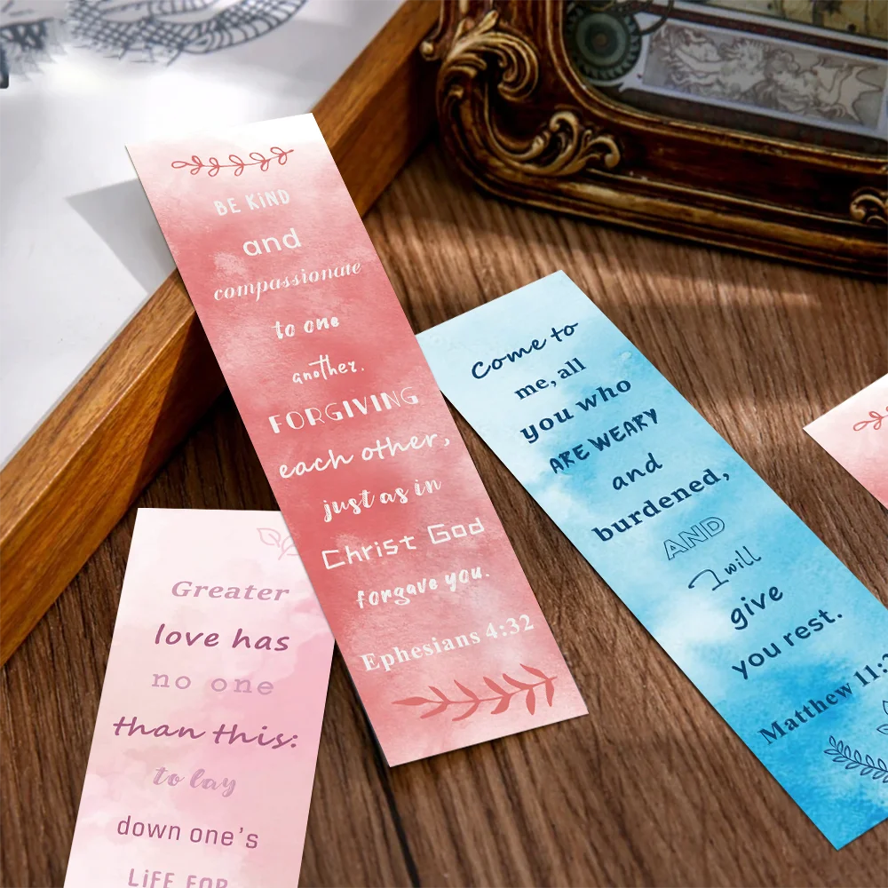 30pcs Bible Verse bookmarks Watercolor