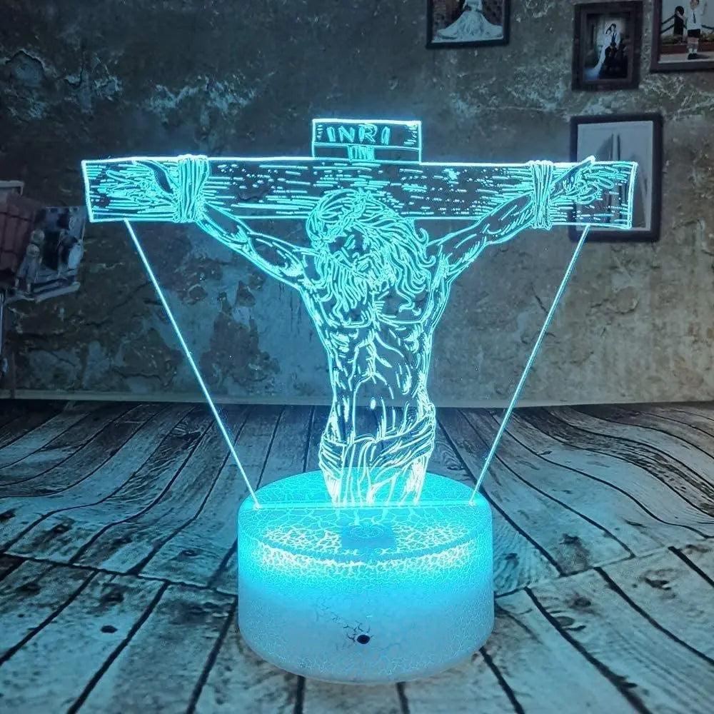 The Cross of God Jesus LED Illusion Lamp