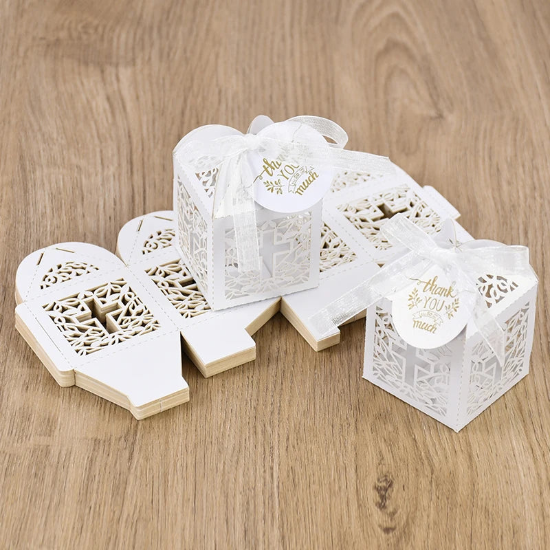 10/50pcs Christening Souvenirs Candy Gift Box