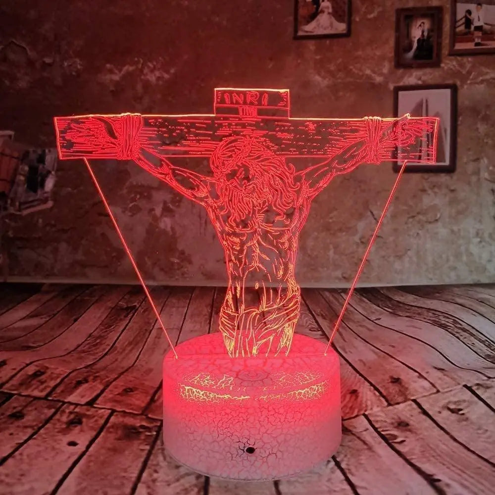 The Cross of God Jesus LED Illusion Lamp