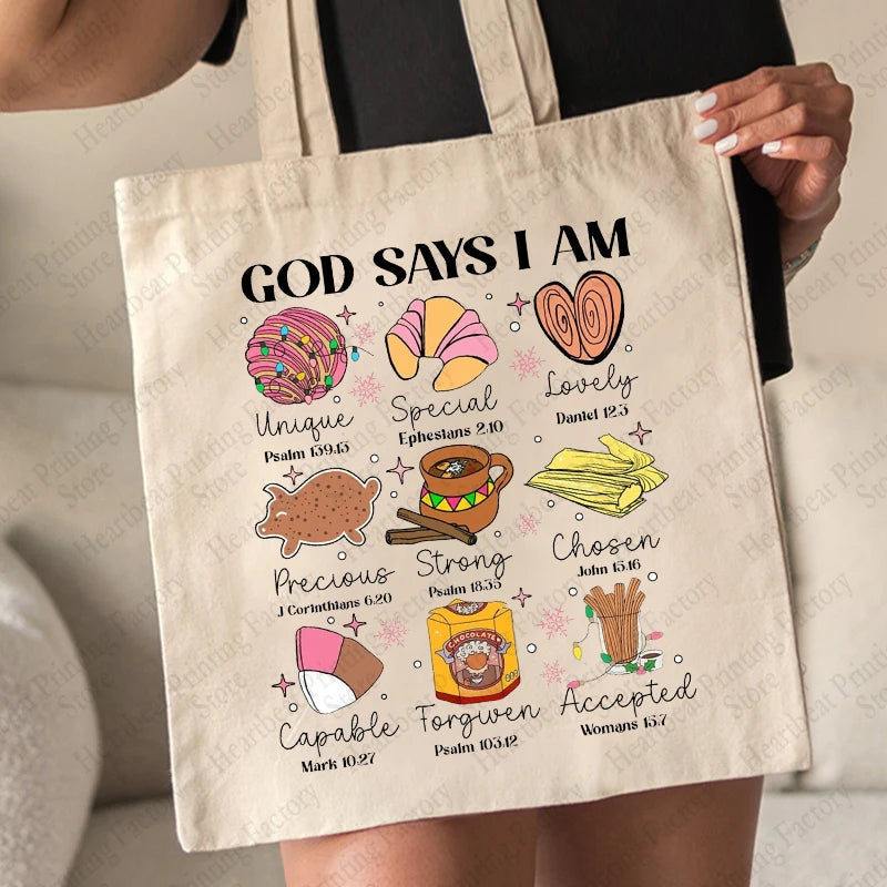 God Says I Am Mexican Pattern Tote Bag