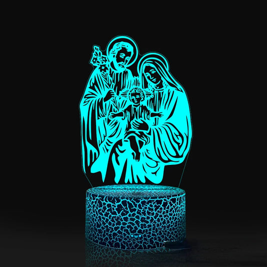 Nighdn Jesus Virgin Mary 3D Night Light