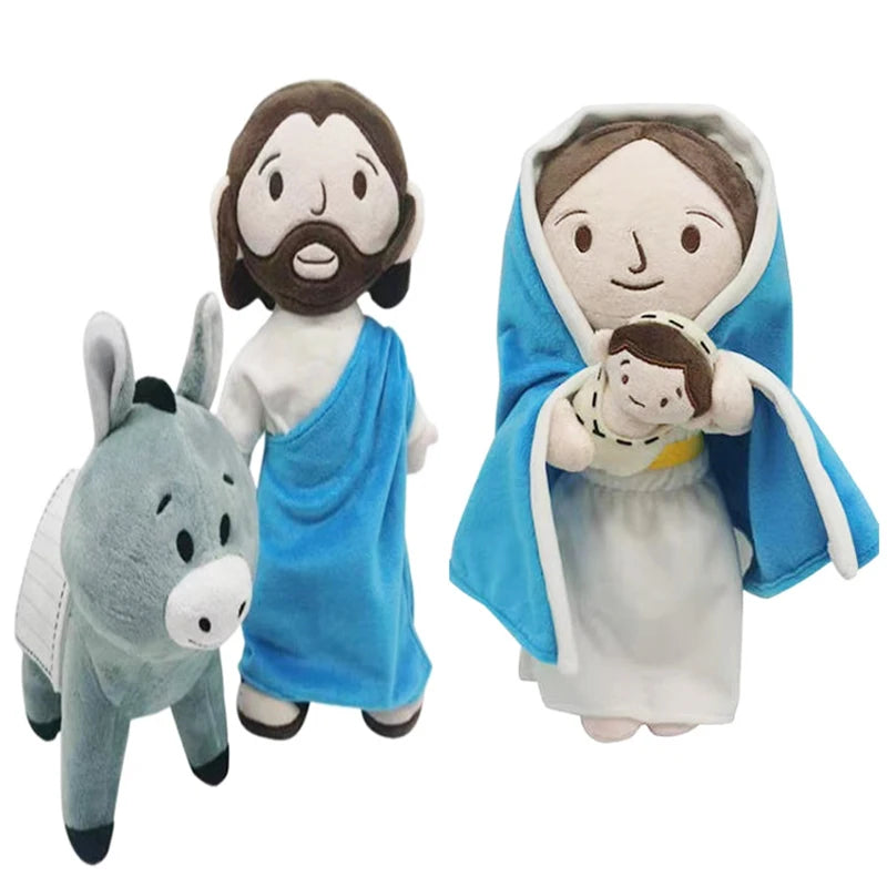 Cartoon Jesus Virgin Mary Plush Doll Toy