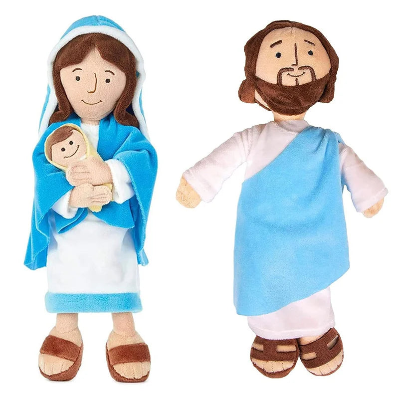 Cartoon Jesus Virgin Mary Plush Doll Toy