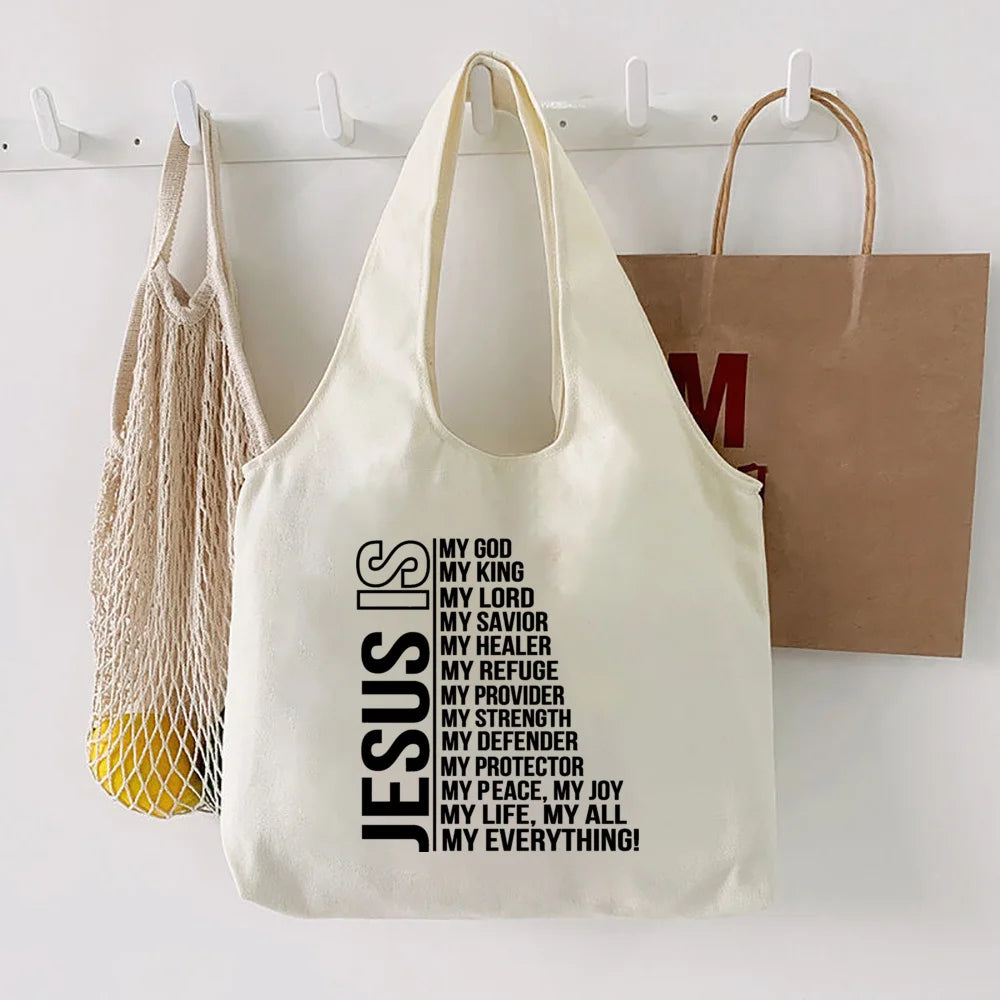 Faith Hope Love Print Tote Bag