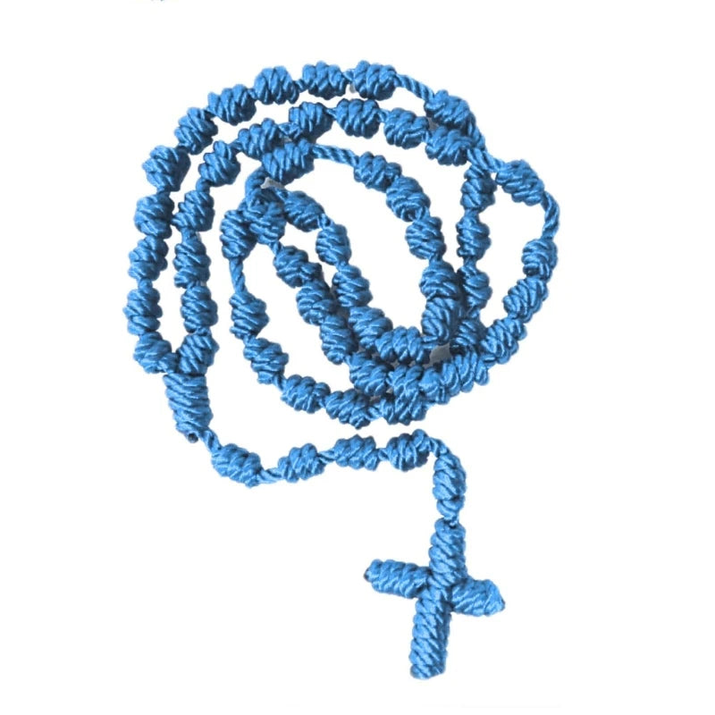 Handmade Knotted Rosary with Cross Charm