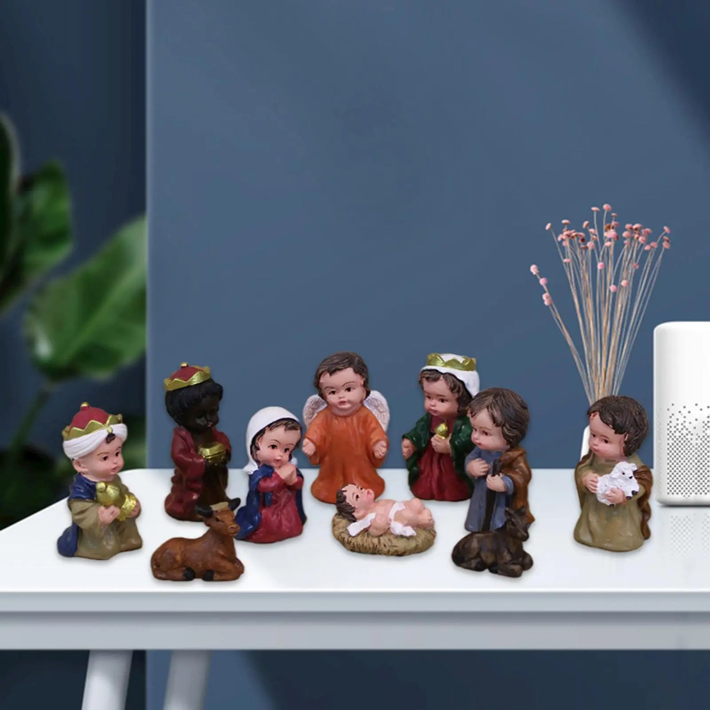 10x Hand-Painted Nativity Scene Set