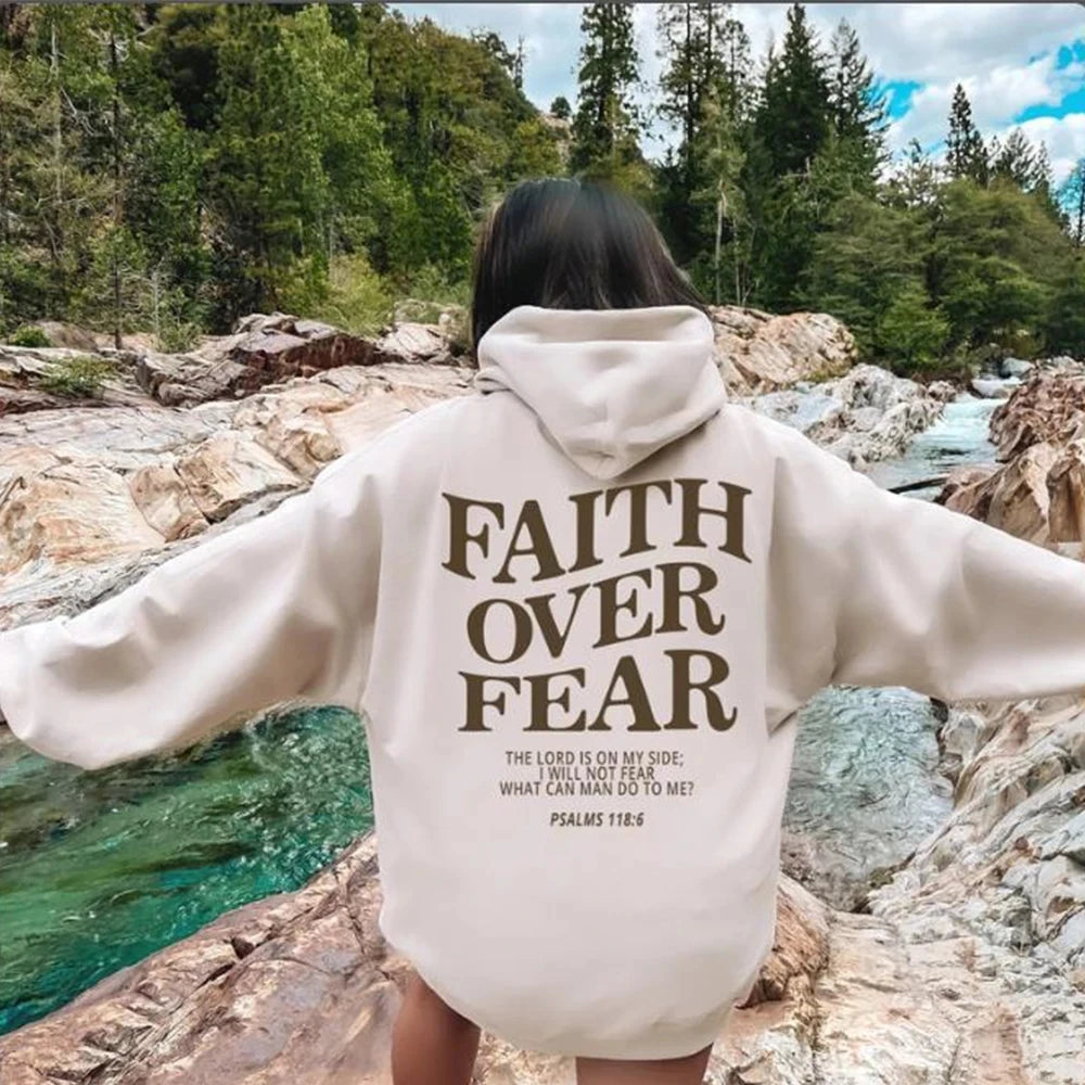 Faith Over fear Christian hooded sweatshirt