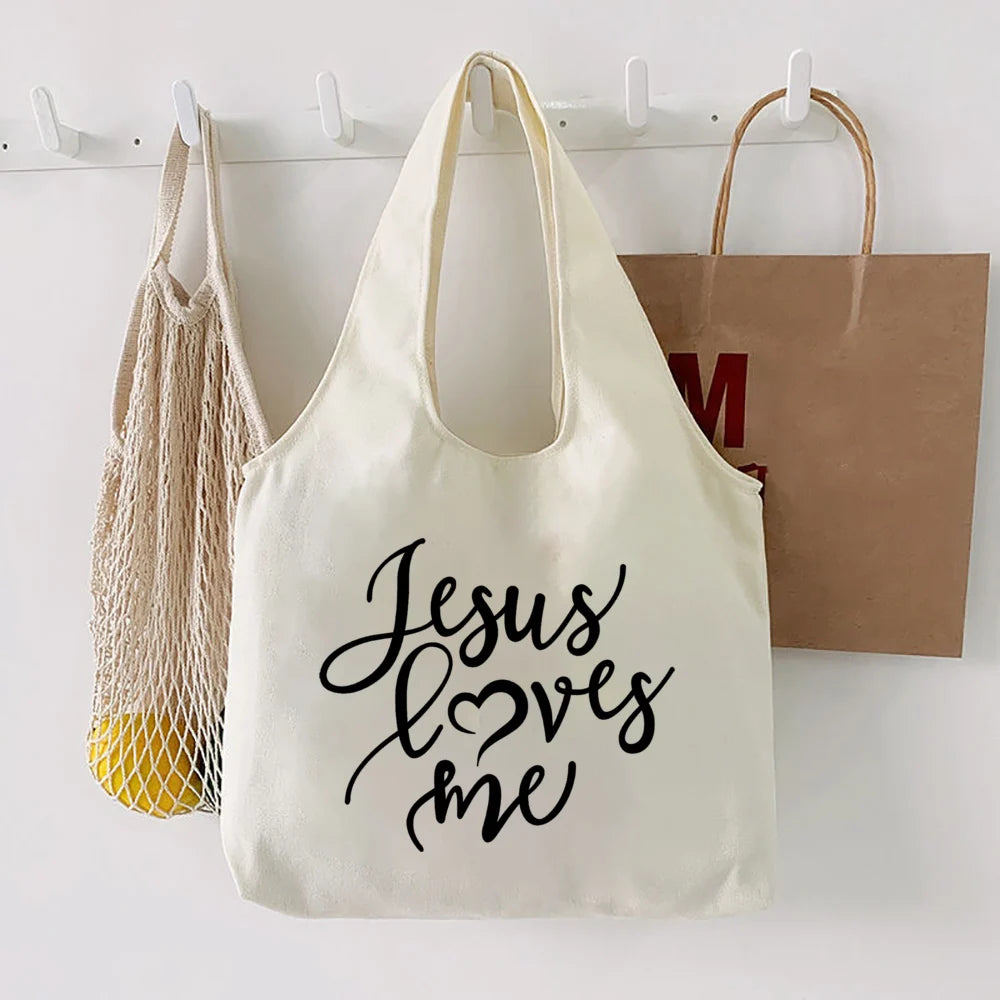 Faith Hope Love Print Tote Bag