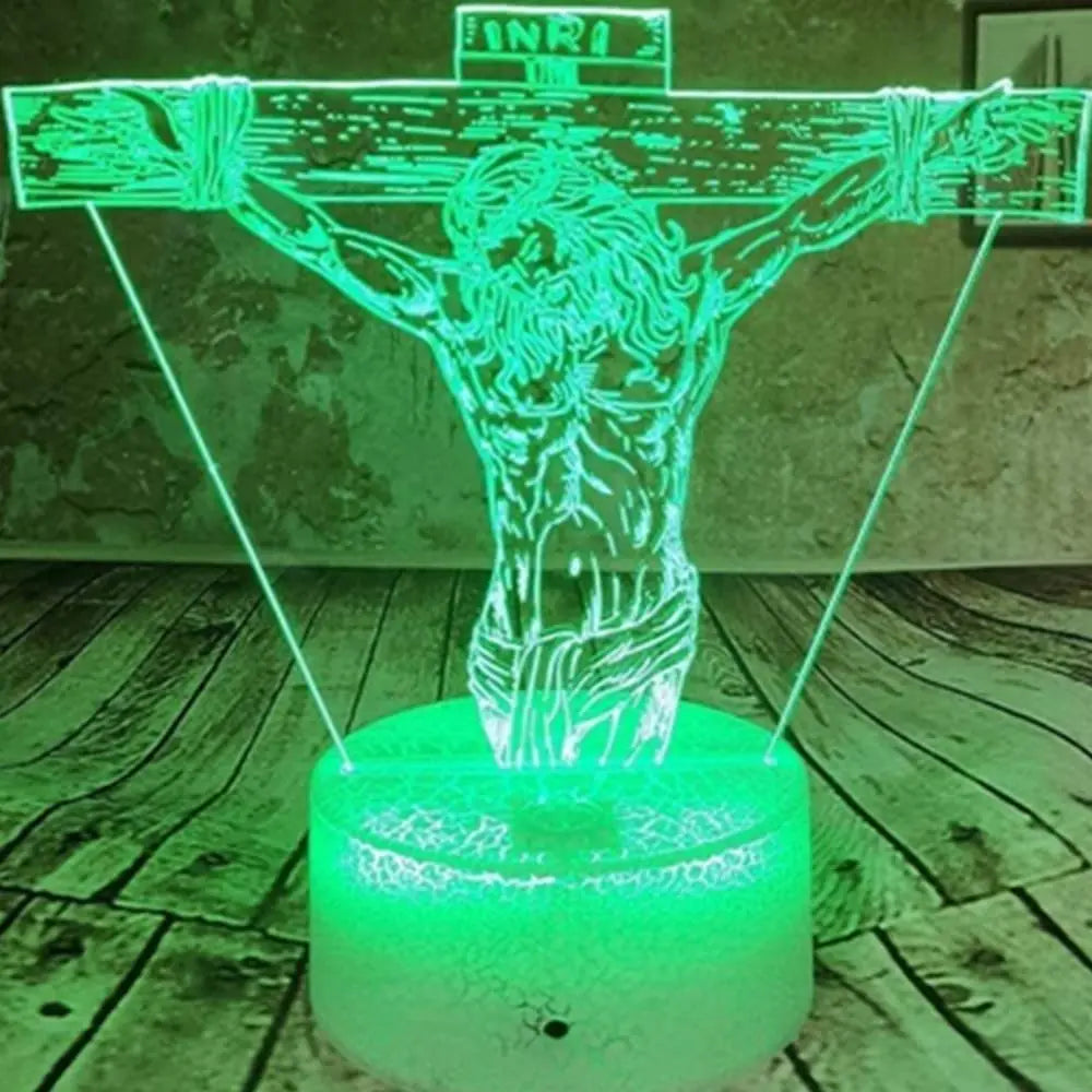 The Cross of God Jesus LED Illusion Lamp