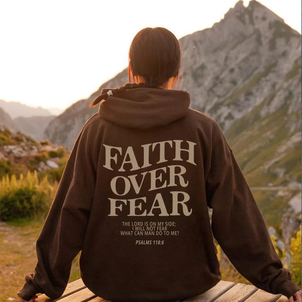 Faith Over fear Christian hooded sweatshirt