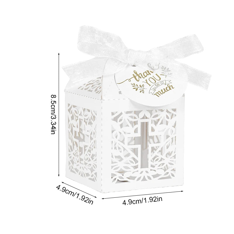 10/50pcs Christening Souvenirs Candy Gift Box