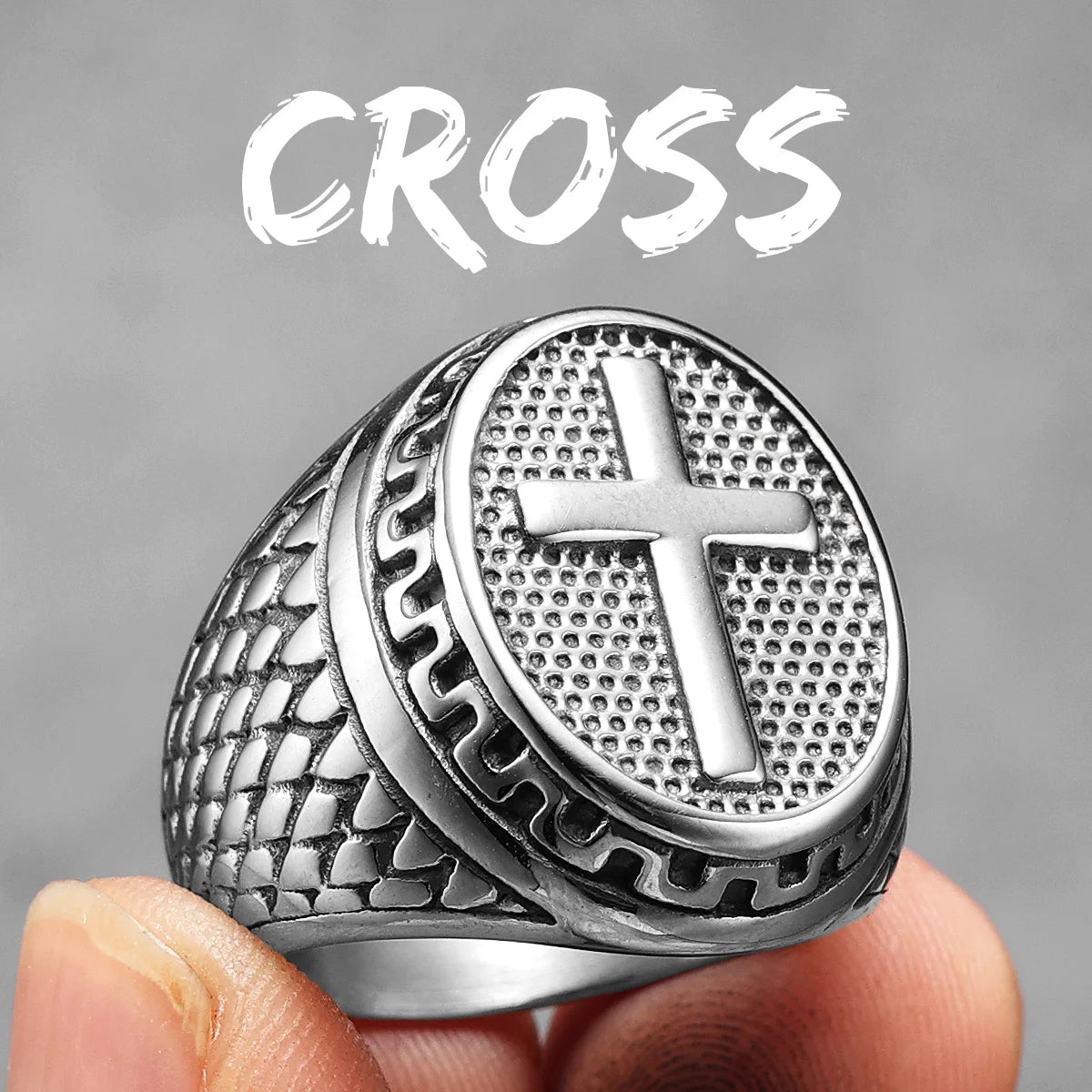 Christian Cross Black Rings