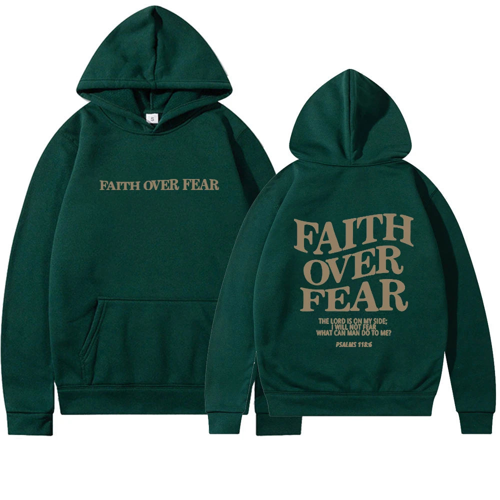 Faith Over fear Christian hooded sweatshirt