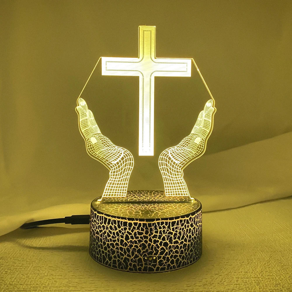 Jesus Cross 3D LED Night Light