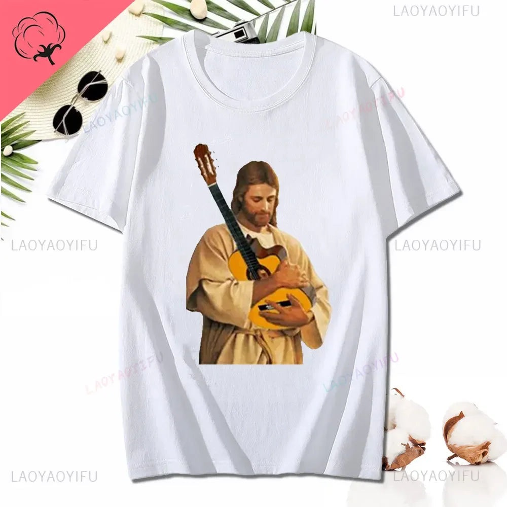 Jesus Bandage Print Modal T Shirt