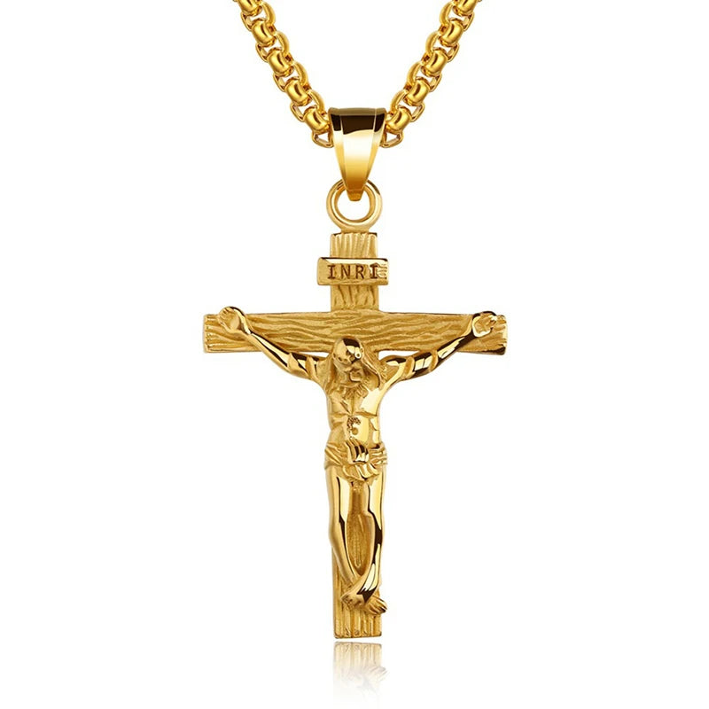 Religious Jesus Cross Stainless Steel Necklace