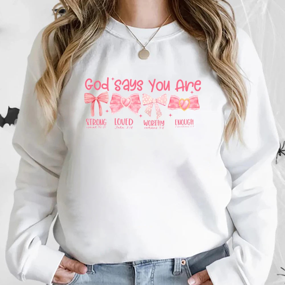 Aesthetic God Says I Am Coquette Sweatshirt