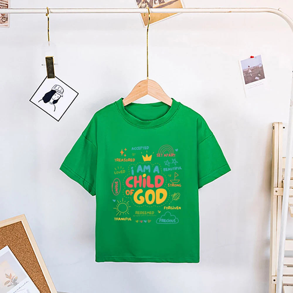 I Am A Child of God Kids Shirt Summer T-shirt