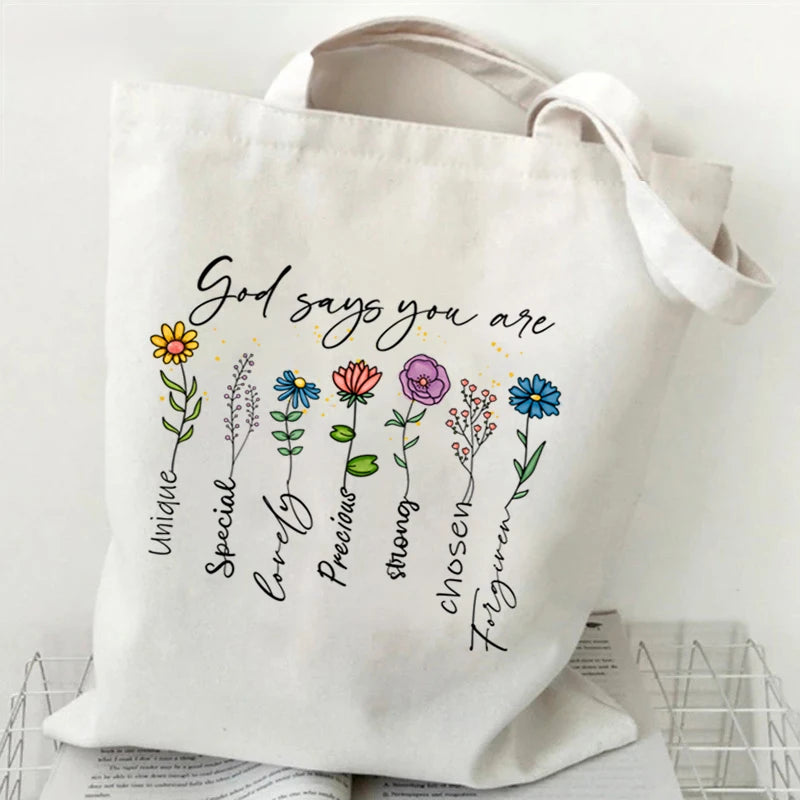 God Says You Are Christian Bible Verse Print Shoulder Bag