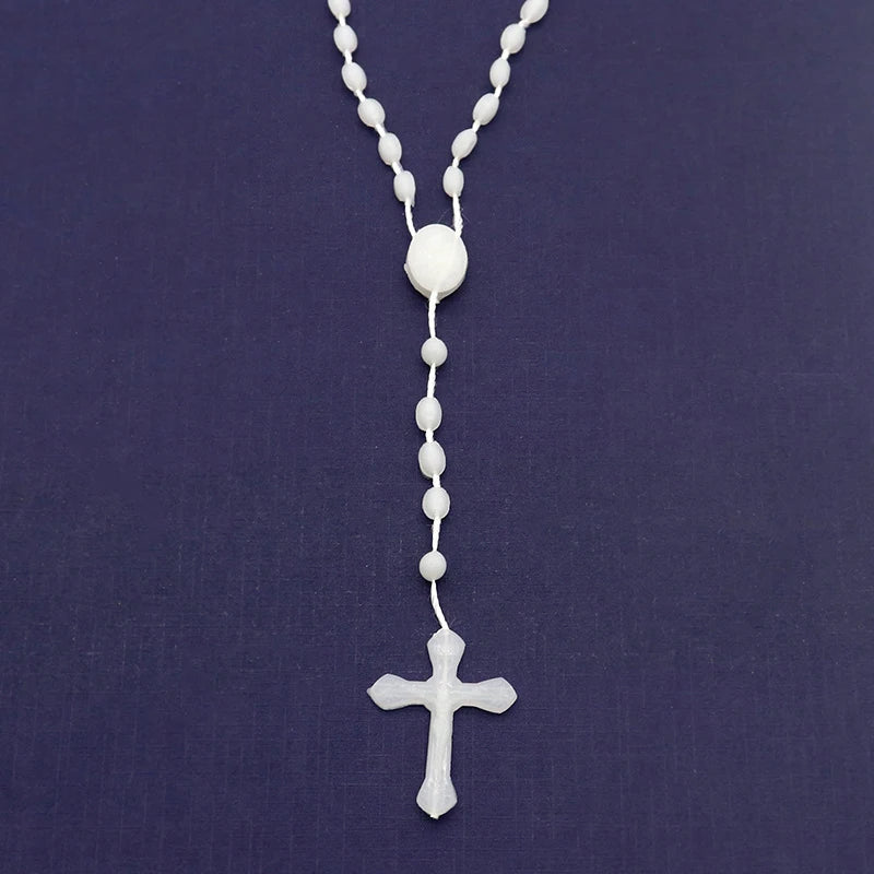 Luminous Catholic Christ Jesus Cross Plastic Rosary