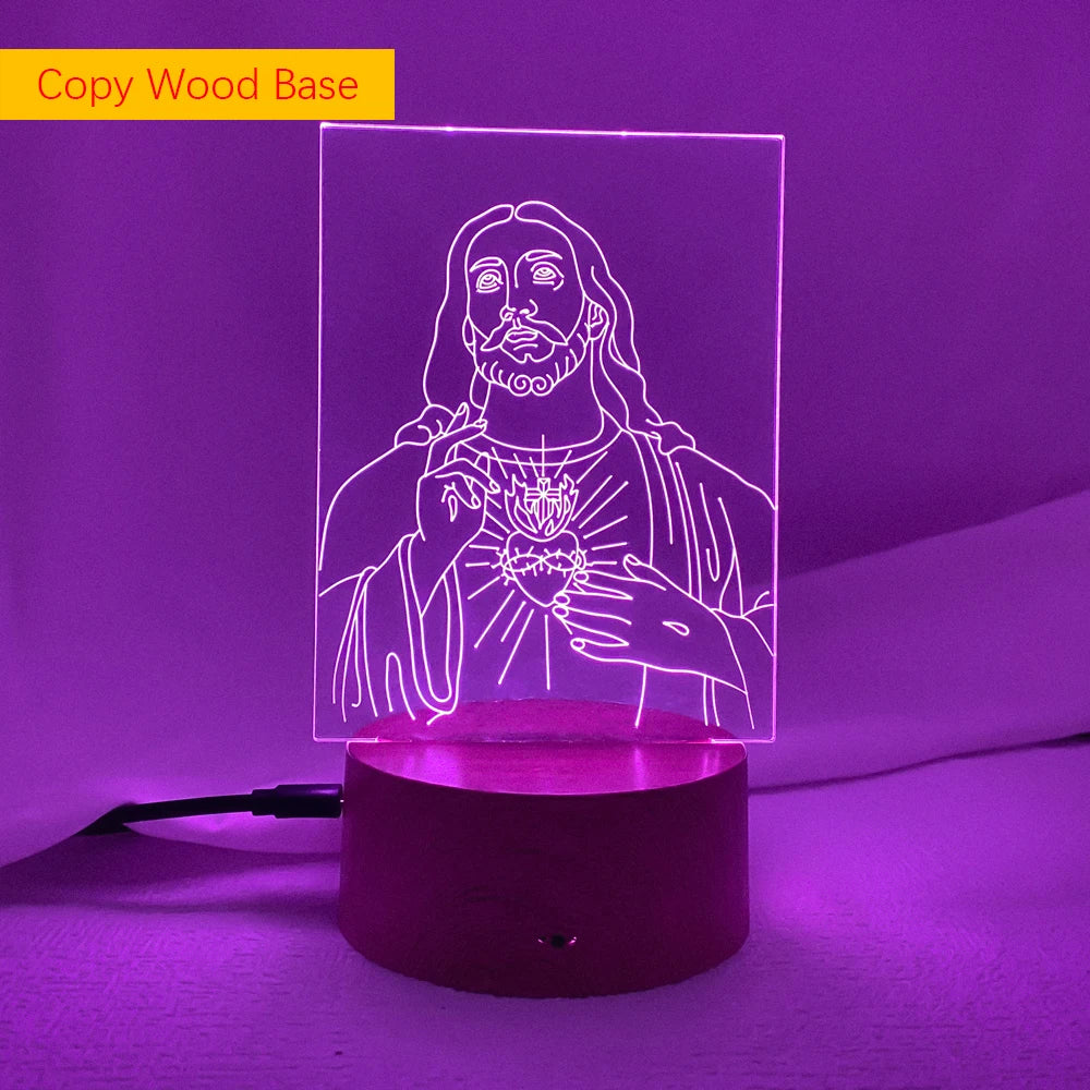 Sololandor Jesus Virgin Mary 3D Night Light