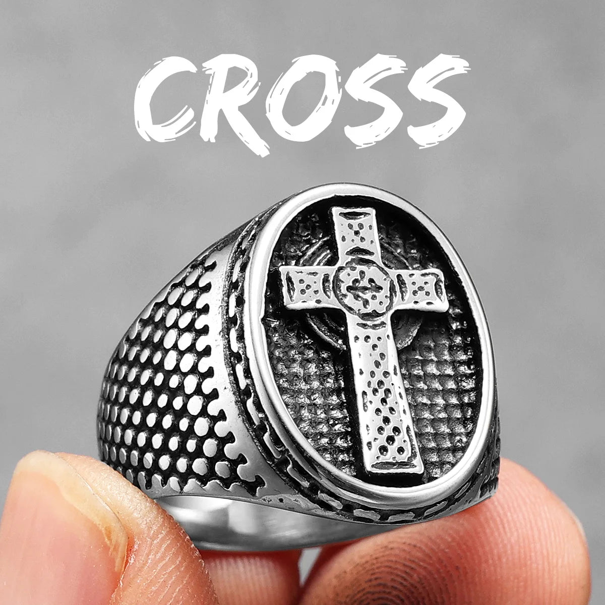 Christian Cross Black Rings