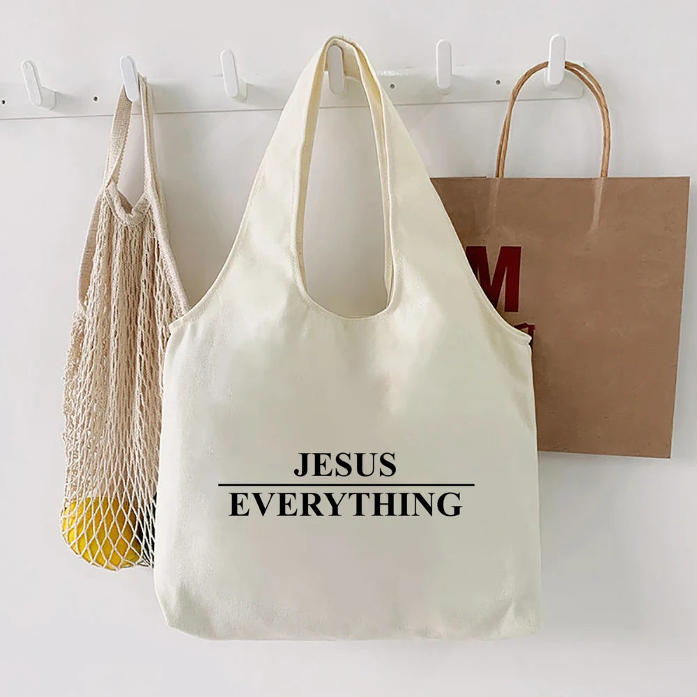 Faith Hope Love Print Tote Bag