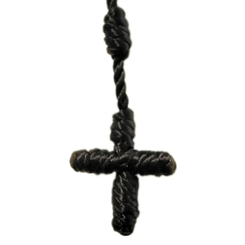 Handmade Knotted Rosary with Cross Charm