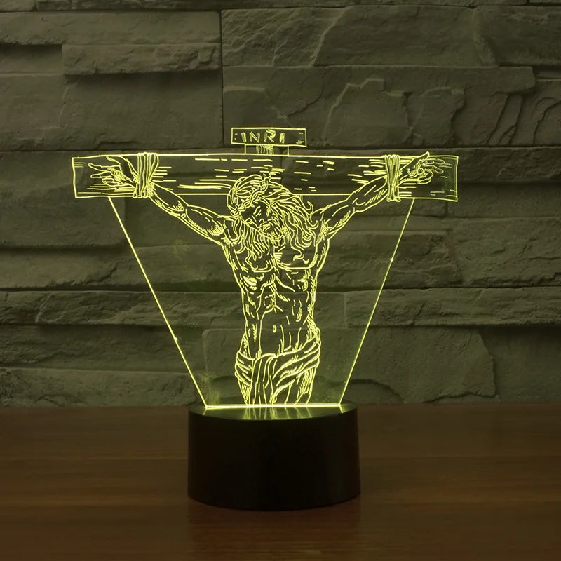 The Cross of God Jesus LED Illusion Lamp