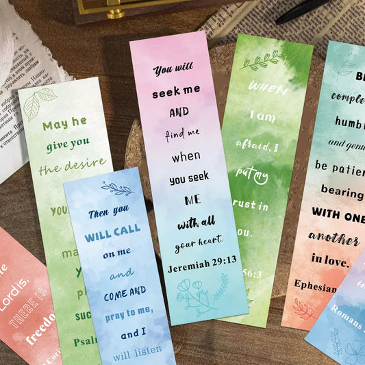 30pcs Bible Verse bookmarks Watercolor