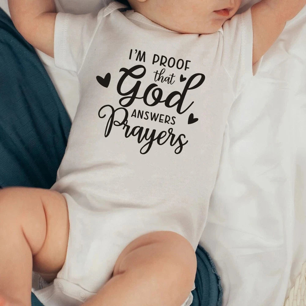 Im Proof God Answers Prayers Newborn Baby Bodysuit