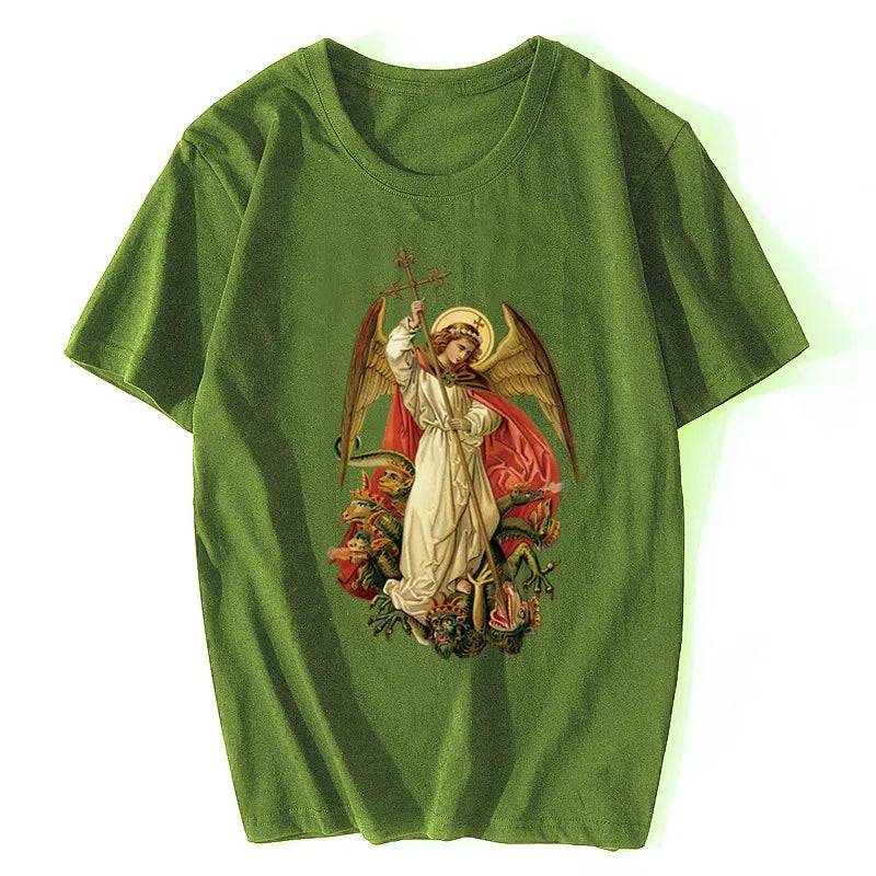 Saint Michael Destroy The Devil Catholic Christian T Shirt