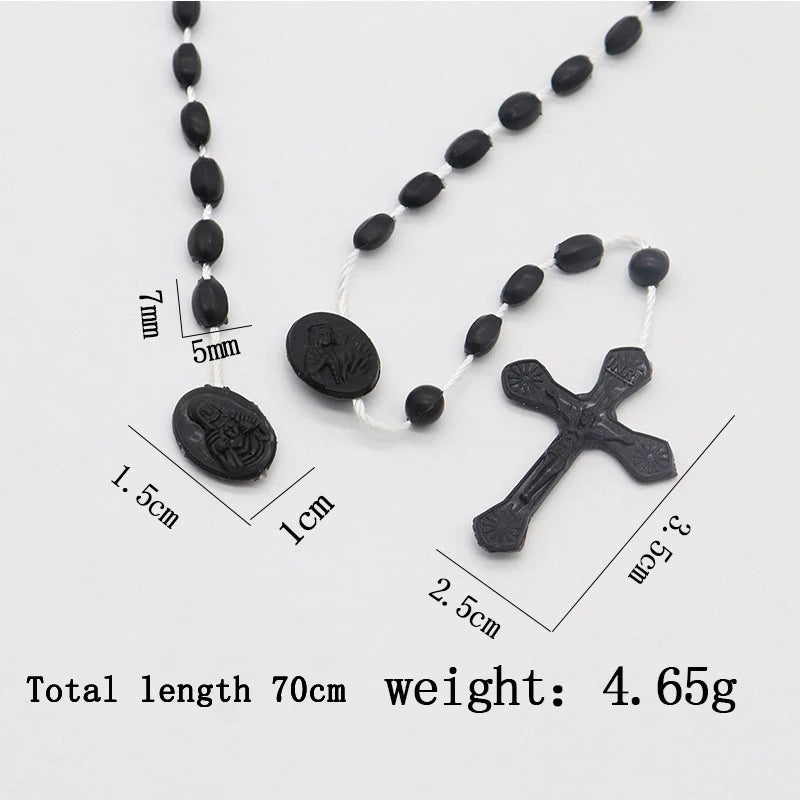 Luminous Catholic Christ Jesus Cross Plastic Rosary