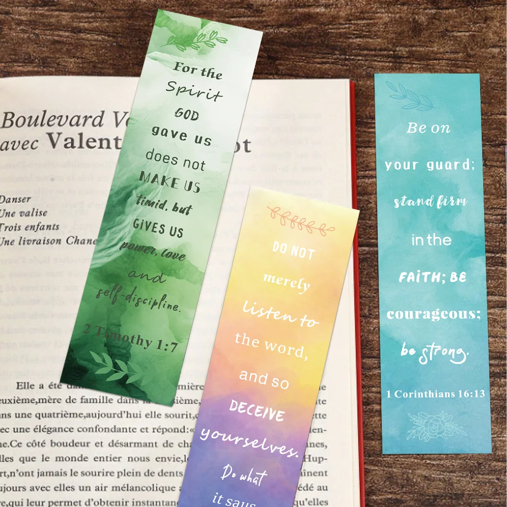 30pcs Bible Verse bookmarks Watercolor