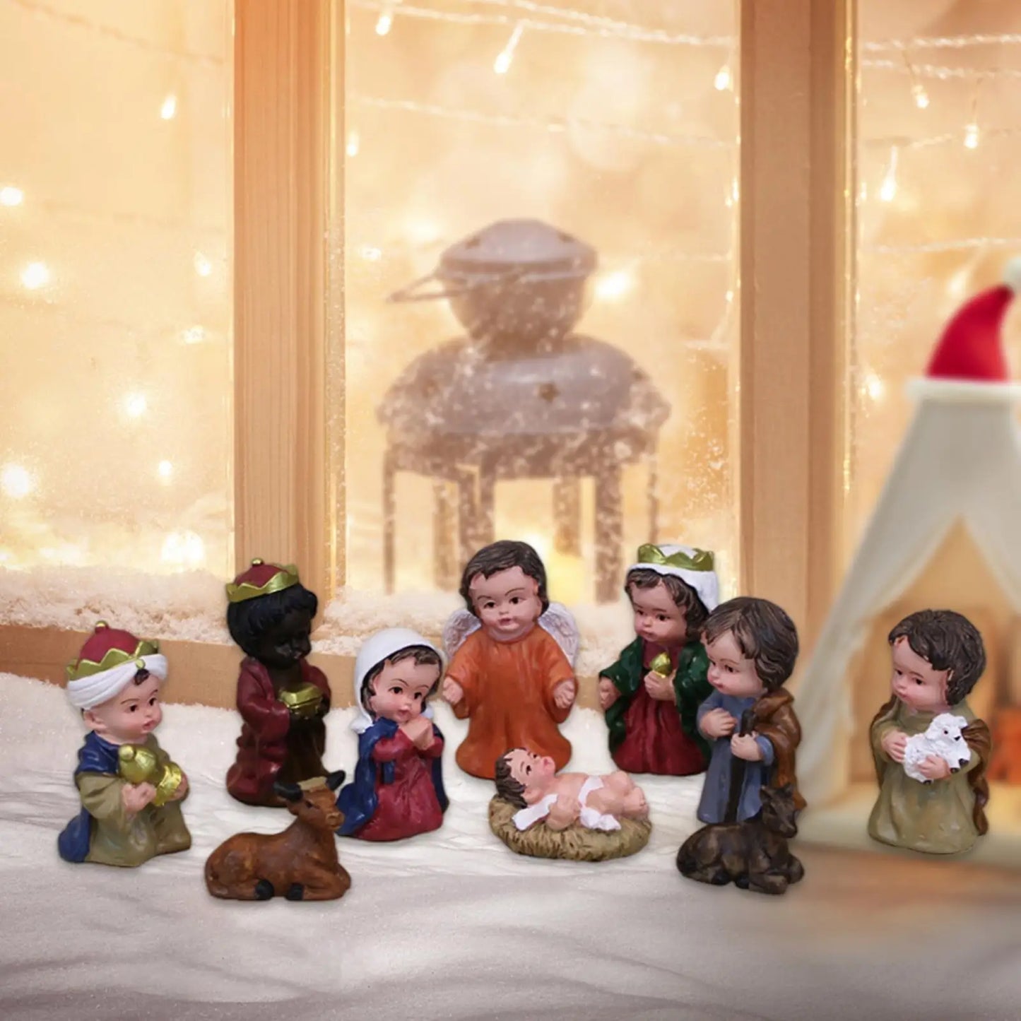 10x Hand-Painted Nativity Scene Set