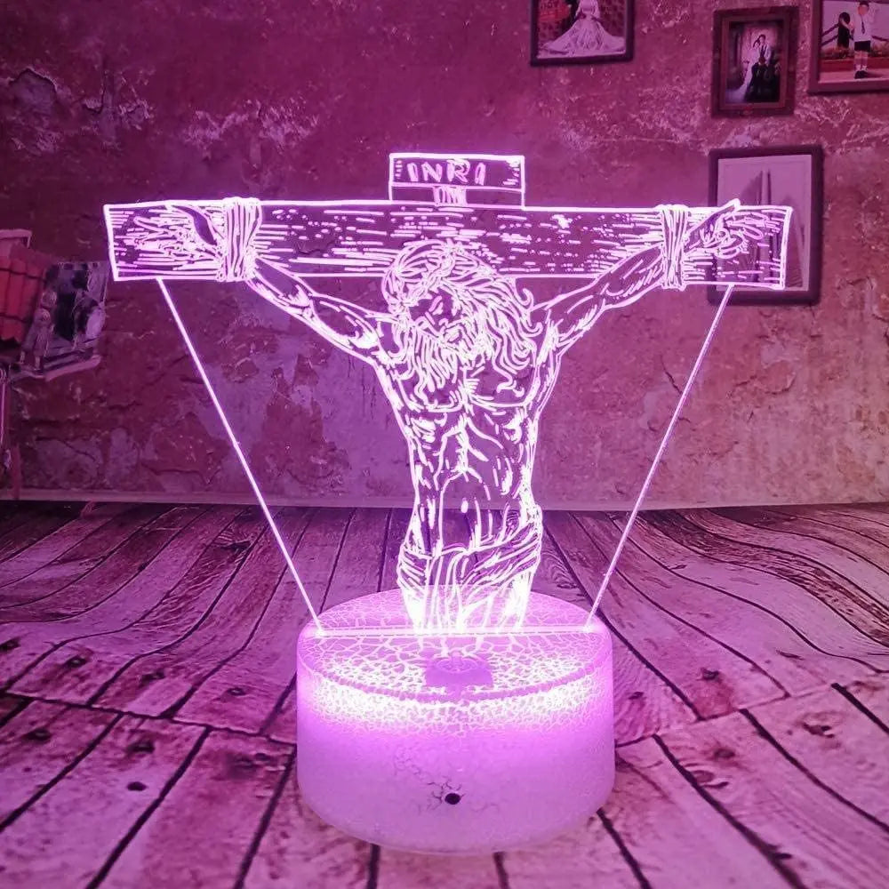 The Cross of God Jesus LED Illusion Lamp