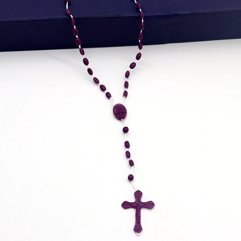 Luminous Catholic Christ Jesus Cross Plastic Rosary