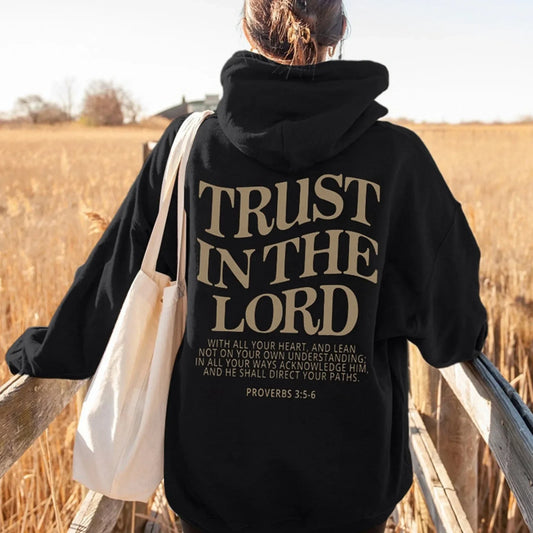 Letter Print Christian Hoodie for Women