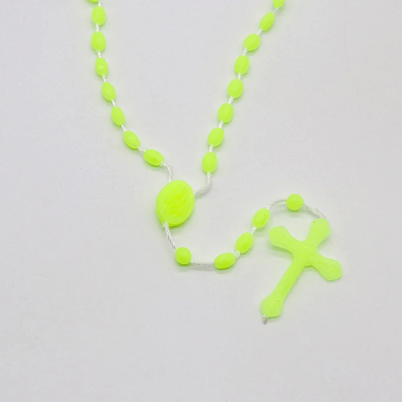 Luminous Catholic Christ Jesus Cross Plastic Rosary