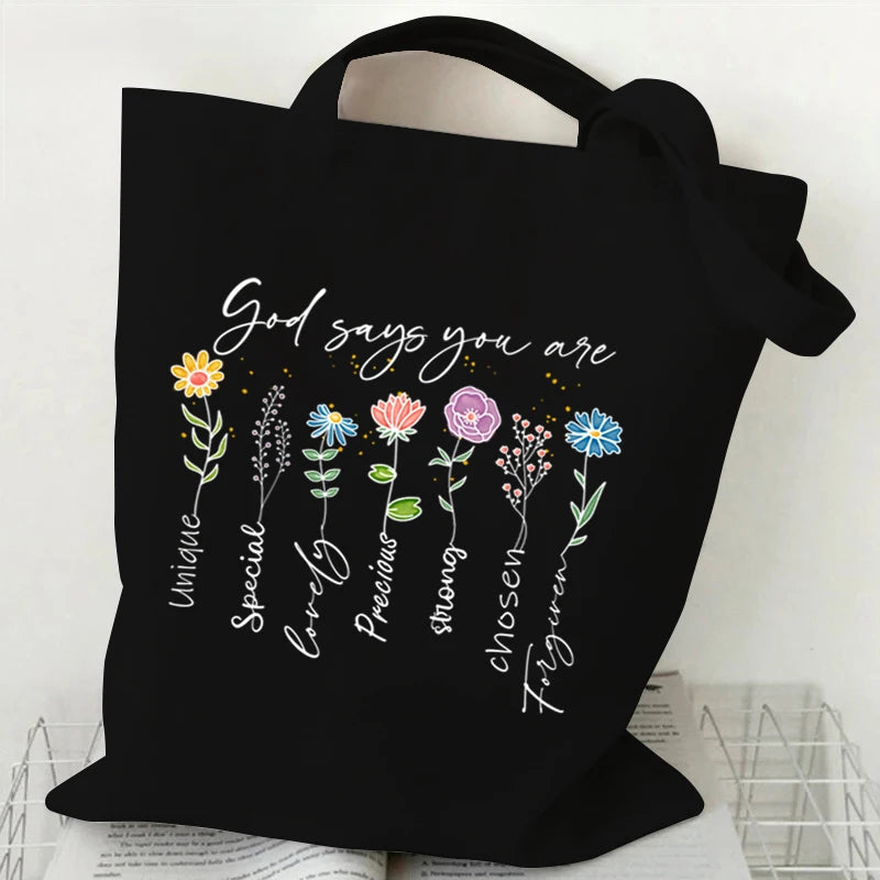 God Says You Are Christian Bible Verse Print Shoulder Bag