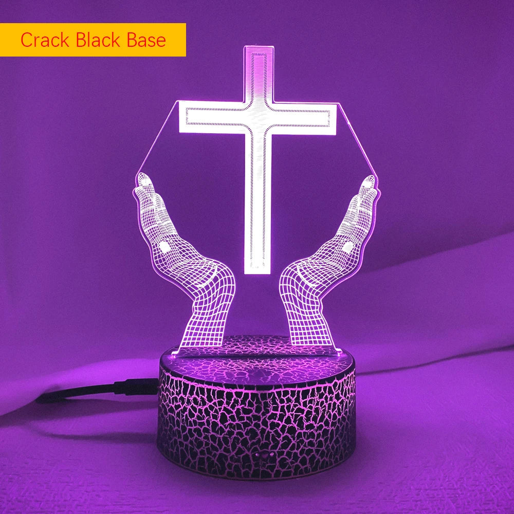 Jesus Cross 3D LED Night Light