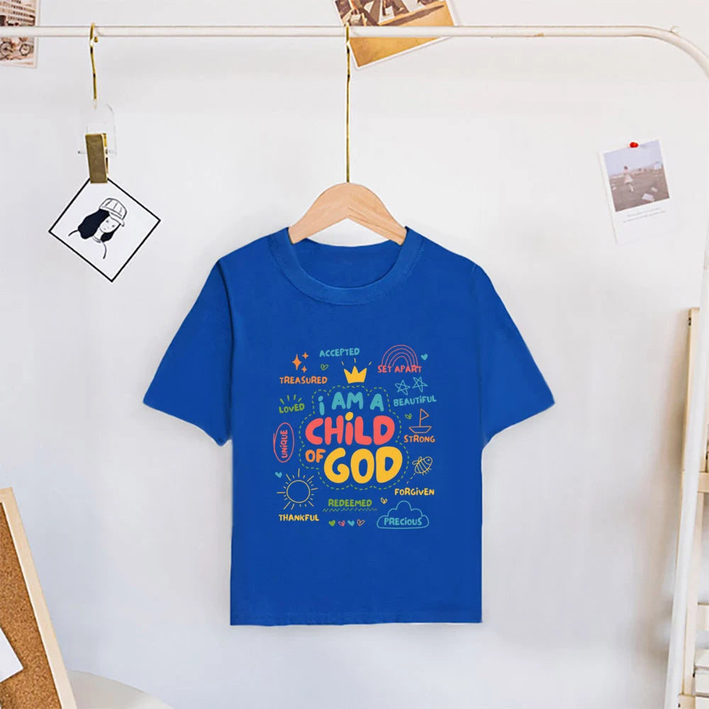 I Am A Child of God Kids Shirt Summer T-shirt