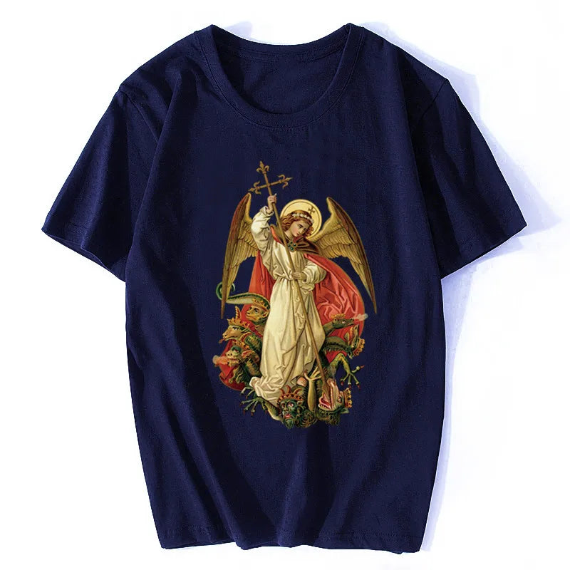 Saint Michael Destroy The Devil Catholic Christian T Shirt